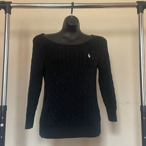 Black Ralph Lauren Womens Cable Knit Sweater